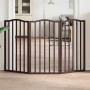 Puerta para perros plegable 3 paneles álamo marrón roble 150 cm by , Dog kennels and fences - Ref: Foro24-352230, Price: 46,8...