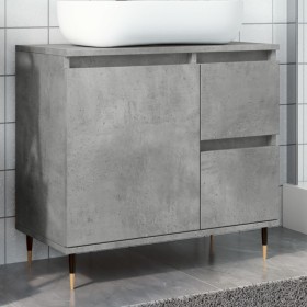 Armario de baño madera contrachapada gris hormigón 65x33x60 cm de , Tocadores de baño - Ref: Foro24-857222, Precio: 66,86 €, ...