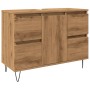 Mueble de baño madera de ingeniería roble artisan 80x33x60 cm by , Bathroom furniture - Ref: Foro24-857236, Price: 103,82 €, ...