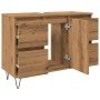 Mueble de baño madera de ingeniería roble artisan 80x33x60 cm by , Bathroom furniture - Ref: Foro24-857236, Price: 103,82 €, ...