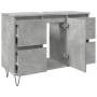 Mueble de baño madera de ingeniería gris hormigón 80x33x60 cm by , Bathroom furniture - Ref: Foro24-857234, Price: 103,82 €, ...