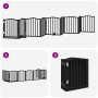 Puerta para perros plegable 9 paneles madera álamo negra 450 cm by , Dog kennels and fences - Ref: Foro24-3155597, Price: 101...