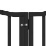 Puerta para perros plegable 9 paneles madera álamo negra 450 cm by , Dog kennels and fences - Ref: Foro24-3155597, Price: 101...