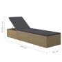 Brown and Dark Gray Synthetic Rattan Lounger by vidaXL, Loungers - Ref: Foro24-310146, Price: 142,61 €, Discount: %