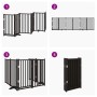 Puerta de perros plegable 6 paneles madera abeto negra 300 cm by , Dog kennels and fences - Ref: Foro24-352287, Price: 91,58 ...