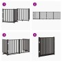 Puerta de perros plegable 4 paneles madera abeto negro 320 cm by , Dog kennels and fences - Ref: Foro24-352291, Price: 87,57 ...