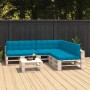 7-teilige Paletten-Sofakissen blau von vidaXL, Kissen für Stühle und Sofas - Ref: Foro24-314592, Preis: 177,99 €, Rabatt: %