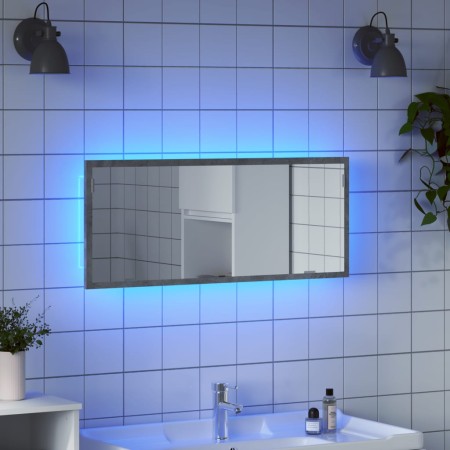 Espejo de baño LED madera ingeniería gris hormigón 100x8,5x37cm | Foro24|Onlineshop| Casa, Jardín y Más Foro24.es