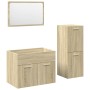 Set de muebles de baño 3 pzas madera contrachapada roble Sonoma by , Bathroom furniture - Ref: Foro24-3324996, Price: 98,00 €...