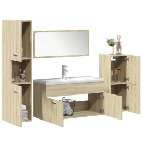 Juego de muebles de baño 5 pzas madera ingeniería roble Sonoma by , Bathroom furniture - Ref: Foro24-3325003, Price: 353,91 €...