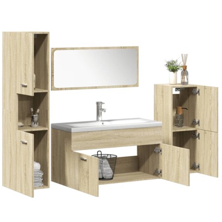 Juego de muebles de baño 5 pzas madera ingeniería roble Sonoma von , Badezimmermöbel - Ref: Foro24-3325003, Preis: 353,91 €, ...