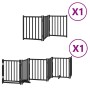 Puerta para perros plegable 9 paneles madera álamo negra 450 cm by , Dog kennels and fences - Ref: Foro24-3155709, Price: 97,...