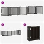 Puerta para perros plegable 9 paneles madera álamo negra 450 cm by , Dog kennels and fences - Ref: Foro24-3155709, Price: 97,...