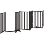 Puerta de perros plegable 15 paneles madera álamo negra 750 cm by , Dog kennels and fences - Ref: Foro24-3155714, Price: 205,...