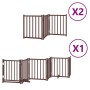 Puerta de perros plegable 12 paneles madera álamo marrón 600 cm by , Dog kennels and fences - Ref: Foro24-3155716, Price: 123...