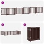 Puerta de perros plegable 12 paneles madera álamo marrón 600 cm by , Dog kennels and fences - Ref: Foro24-3155716, Price: 123...