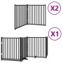 Puerta de perros plegable 8 paneles madera álamo negra 640 cm by , Dog kennels and fences - Ref: Foro24-3155742, Price: 157,9...