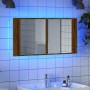 Armario y espejo LED madera ingeniería roble artisan 90x12x45cm de , Tocadores de baño - Ref: Foro24-856285, Precio: 79,47 €,...