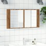 Armario y espejo LED madera ingeniería roble artisan 90x12x45cm de , Tocadores de baño - Ref: Foro24-856285, Precio: 79,47 €,...