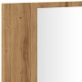 Armario y espejo LED madera ingeniería roble artisan 90x12x45cm de , Tocadores de baño - Ref: Foro24-856285, Precio: 79,47 €,...