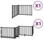 Puerta para perros plegable 6 paneles madera álamo negra 480 cm by , Dog kennels and fences - Ref: Foro24-3155737, Price: 95,...