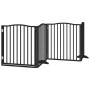 Puerta de perros plegable 8 paneles madera álamo negra 640 cm by , Dog kennels and fences - Ref: Foro24-3155630, Price: 164,1...