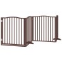 Puerta de perros plegable 10 paneles madera álamo marrón 800 cm by , Dog kennels and fences - Ref: Foro24-3155639, Price: 198...