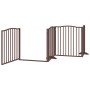 Puerta de perros plegable 10 paneles madera álamo marrón 800 cm by , Dog kennels and fences - Ref: Foro24-3155639, Price: 198...