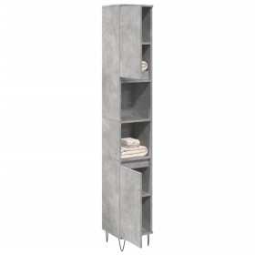 Armario de baño madera contrachapada gris hormigón 30x30x190 cm von , Badezimmermöbel - Ref: Foro24-857198, Preis: 76,82 €, R...