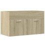 Mueble de lavabo de baño madera roble Sonoma 90x38,5x46 cm de , Muebles de baño - Ref: Foro24-856213, Precio: 51,67 €, Descue...