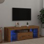 Mueble de TV luces LED madera roble artisan 120x36,5x40 cm de , Muebles TV - Ref: Foro24-856302, Precio: 90,05 €, Descuento: %