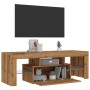 Mueble de TV luces LED madera roble artisan 120x36,5x40 cm de , Muebles TV - Ref: Foro24-856302, Precio: 90,05 €, Descuento: %