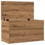 Baúl de almacenaje madera ingeniería roble artisan 84x42x46 cm de , Baúles para juguetes - Ref: Foro24-856569, Precio: 74,35 ...