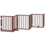 Puerta de perros plegable 12 paneles madera álamo marrón 600 cm by , Dog kennels and fences - Ref: Foro24-3155548, Price: 124...