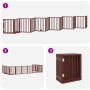 Puerta de perros plegable 12 paneles madera álamo marrón 600 cm by , Dog kennels and fences - Ref: Foro24-3155548, Price: 124...