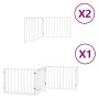 Puerta de perros plegable 8 paneles madera álamo blanca 640 cm by , Dog kennels and fences - Ref: Foro24-3155562, Price: 126,...