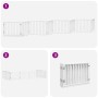 Puerta de perros plegable 8 paneles madera álamo blanca 640 cm by , Dog kennels and fences - Ref: Foro24-3155562, Price: 126,...