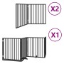 Puerta de perros plegable 8 paneles madera álamo negra 640 cm by , Dog kennels and fences - Ref: Foro24-3155574, Price: 160,3...