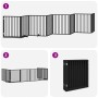 Puerta de perros plegable 8 paneles madera álamo negra 640 cm by , Dog kennels and fences - Ref: Foro24-3155574, Price: 160,3...