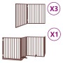 Puerta de perros plegable 10 paneles madera álamo marrón 800 cm by , Dog kennels and fences - Ref: Foro24-3155583, Price: 193...