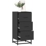 Aparador de madera de ingeniería y metal negro 35,5x35x76 cm by , Sideboards - Ref: Foro24-848944, Price: 71,49 €, Discount: %