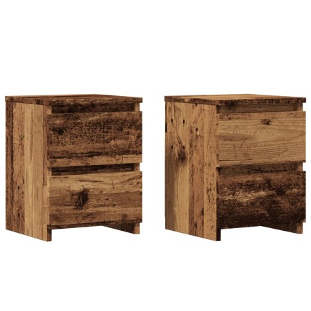 Mesitas de noche 2 uds madera ingeniería envejecida 30x30x40 cm de , Mesitas de noche - Ref: Foro24-855847, Precio: 68,40 €, ...