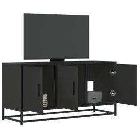 Mueble de TV madera de ingeniería y metal negro