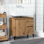 Armario lavabo baño madera ingeniería roble artisan 65x33x60 cm de , Tocadores de baño - Ref: Foro24-857124, Precio: 77,54 €,...