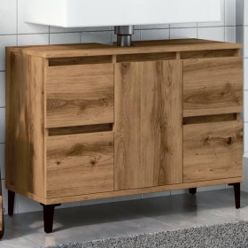 Mueble de lavabo madera ingeniería roble artisan 80x33x60 cm de , Tocadores de baño - Ref: Foro24-857130, Precio: 102,83 €, D...