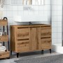 Mueble de lavabo madera ingeniería roble artisan 80x33x60 cm von , Badezimmerwaschtische - Ref: Foro24-857130, Preis: 102,83 ...