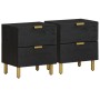 Mesitas de noche 2 uds madera maciza de mango negro 40x33x46 cm de , Mesitas de noche - Ref: Foro24-4017647, Precio: 157,69 €...