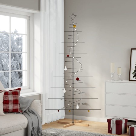 Árbol de Navidad metal negro con base de madera 210 cm de , Arboles de navidad - Ref: Foro24-4018961, Precio: 61,60 €, Descue...