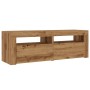 Mueble de TV luces LED madera roble artisan 120x35x40 cm | Foro24|Onlineshop| Casa, Jardín y Más Foro24.es