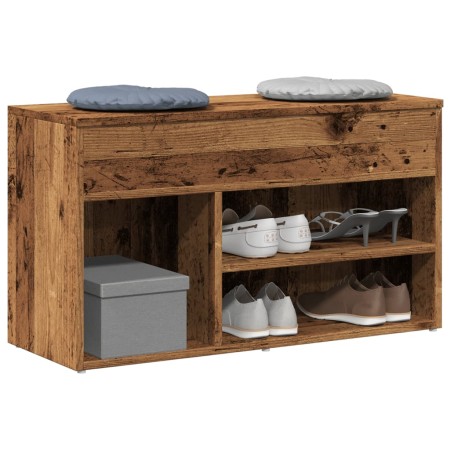 Banco zapatero madera de ingeniería negro 80x30x45 cm de , Zapateros y organizadores de calzado - Ref: Foro24-856756, Precio:...